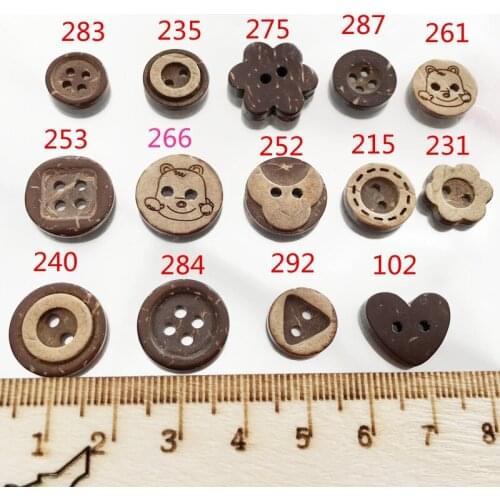 100Pcs Wooden Button Coconut Button Cute 2/4 Hole On Clothes Button Accessories Hand Sewing