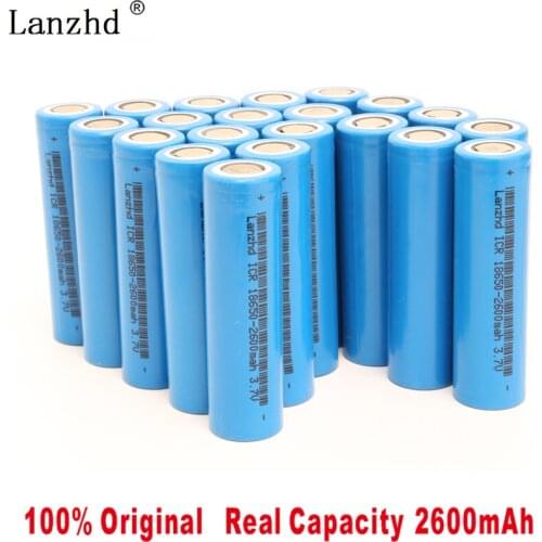 24PCS 18650 Rechargeable battery 18650 lithium 3.7V ICR18650 2600mAh Li lon Batteries Li-lon 26F Rechargeable Battery 2020 NEW