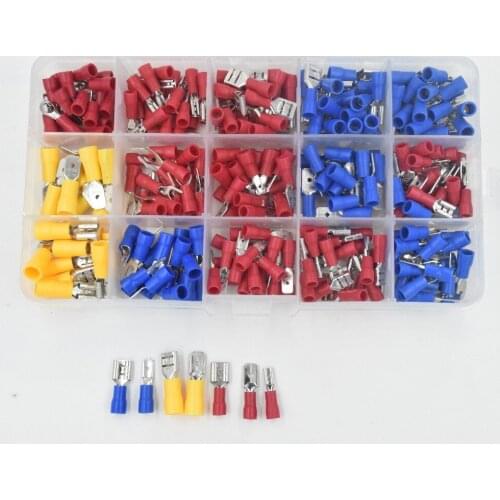 280pcs/ Box Female Male Wire Terminal Assortment Insulated Electrical Connector Spade Wire Crimp Terminal Cable Terminals Kit