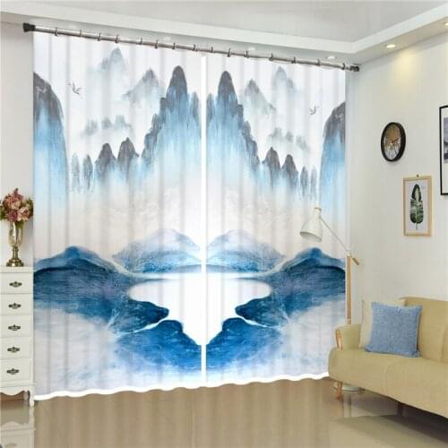 3D Print Waterproof Snow mountain Photo Drapes Smooth Drape Room Bedroom Window 3D Curtain Custom any size