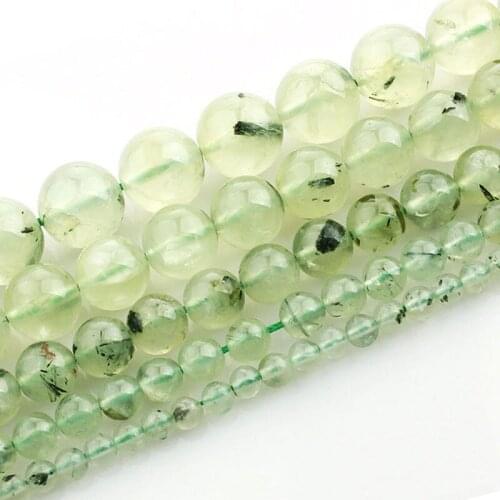 4-12mm Natural Round Green Prehnites Stone Beads For Jewelry Making Beads Bracelets For Women 15'' Needlework DIY Beads Trinket