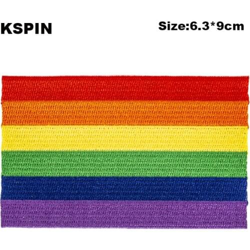 6.3*9cm Rainbow pride Embroidery Patches Iron on Saw on Transfer patches Sewing Applications for Clothes in Home&Garden