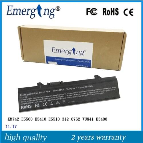 6cells 11.1V New High Quality Laptop Battery for Dell Latitude E5400 E5410 E5500 E5510 KM742 KM769 RM656 T749D