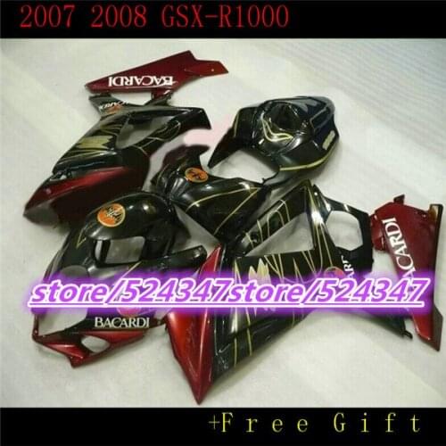 B Hot sales GSX - R1000 K7 07, 08 GSX R1000 fairing kit K7 07-08 red sport bike cheap motorcycle