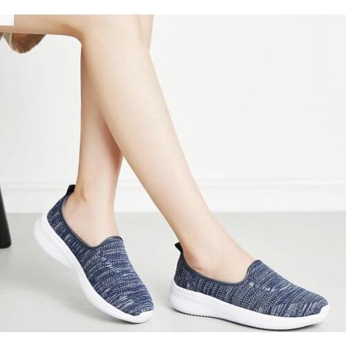 Big Size Slip-on Womens Summer Sports Shoes Jogging Femme Sport Shoes Running Womans Sneakers Blue Sneekers Tennis 2021 A-1294