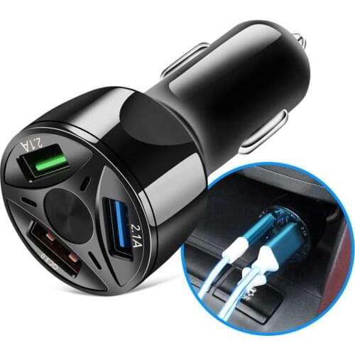 Quick Charge 3.0 3 Port Car Charger For HYUNDAI IX35 Solaris Elantra Skoda Opel Mokka kia sportage audi a4