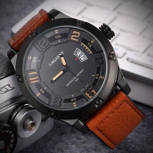 Brand waterproof business men watch Quartz military wrist watches man gift leather clock relojes hombre zegare relogio masculino