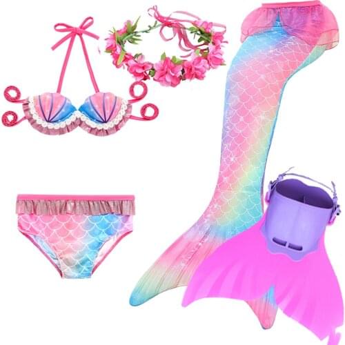 Childrens Mermaid Tail For Swimming Girls Swimsuit The Little Mermaid Bikini Bathing Suit Party