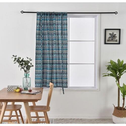 Geometric Printed Cotton Linen Lifting Curtain Rope Curtain Light Shade Flat Window Pastoral Polyester / Cotton Built-in