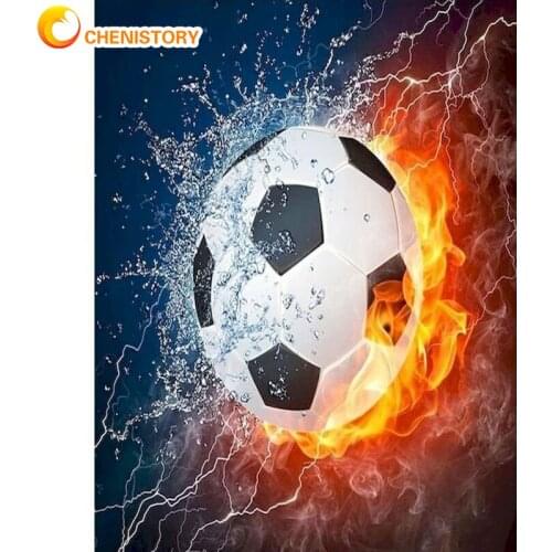 CHENISTORY 5D Diy Diamond Painting Football Full Square Drill Diamond Embroidery Landscape Cross Stitch Mosaic Crafts Home Decor