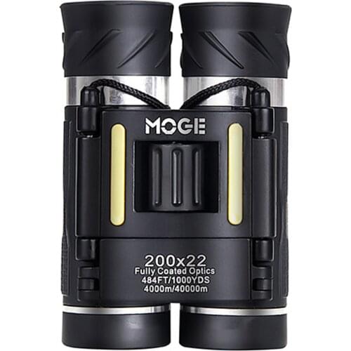 Moge 200x22 Compact Folding Pocket Binoculars with Phone Adapter for Outdoor Camping Hiking Bird Watching Traveling Concerts