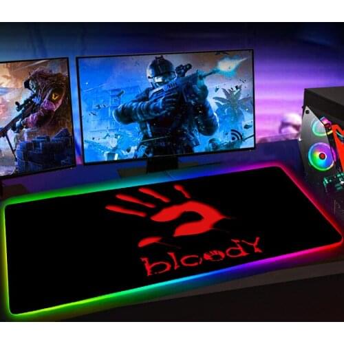Rgb Bloody Mousepad 60X30 Computer Gaming Accessiores Mouse Pad Anime XXL 90X30 Mause Pad LED Backlit Mat Keyboard Pad Mausepad