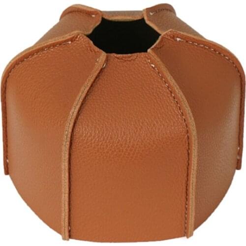 Outdoor Camping Flat Gas Tank Leather Case Retro Camping Fuel Tank Gas Tank Protective Cover Alpine Stove PU Cover
