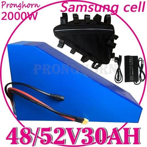 48V 20Ah E-bike 52V 20Ah Lithium Battery 48V 52V 30Ah Electric Bike Battery 52V 48V 2000W 1500W Scooter Battery Use Samsung Cell