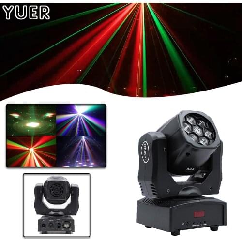 MINI 6 CREE 4IN1 Bee Eye Laser Beam Dyeing Strobe Effect Move Head Light DJ Disco Stage Light Show Outdoor Indoor Bar DMX512