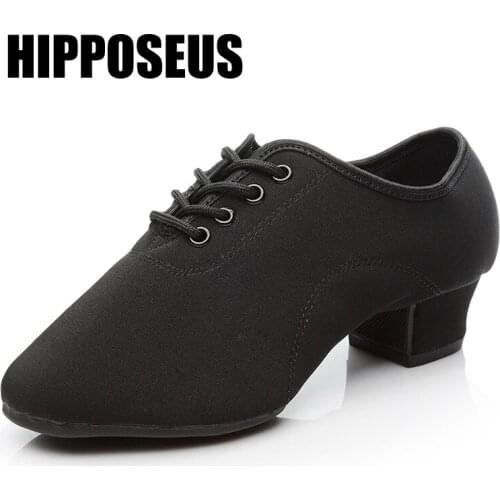 Hipposeus Modern Dance-Shoes Men Tango Salsa Ballroom Dancing Shoes Women Soft/Rubber Sole High QualityDancing Shoes Profesional