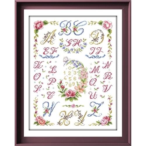 Festoons ABC counted cross stitch kits cartoon embroidery needlework sets 18ct 14ct 11ct white cloth cotton thread DIY handmade