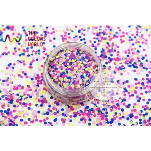 RH2-271 Mix Colors Round Dot shapes solvent resistant Glitter for nail art nail gel nail polish makeup and DIY decoration