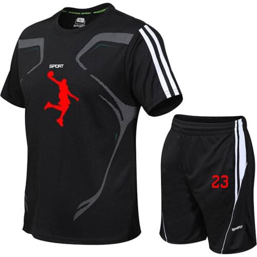 Summer Fashion Leisure brand Mens Set Tracksuit Sportswear Track Suits Male Sweatsuit Short Sleeves T shirt 2 piece set