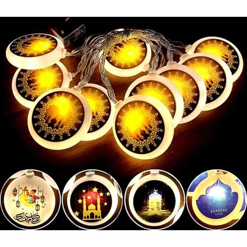 Moon Star Led Light String Eid Mubarak Decor Muslim Islamic Festival Party DIY Decoraion Hajj Mubarak Ramadan Kareem Eid Al Adha