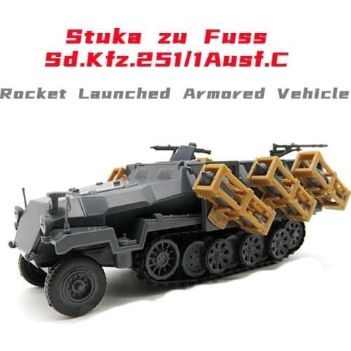 1/72 WWII Stuka zu Fuss Rocket Launched Armored Vehicle Plastic Assemble Model Kits Boy Toy Gift