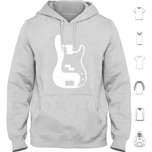 Minimal Bass-Precision Bass ( White ) Hoodies Long Sleeve Bass Guitar Bass Guitar Squier P Bass Precision Music