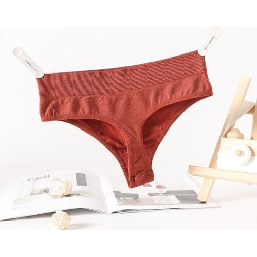 Sexy Womens Thong Panties Comfortable Cotton Lingerie Seamless Female Underpants Underwear Breathable Ladies G-String Briefs