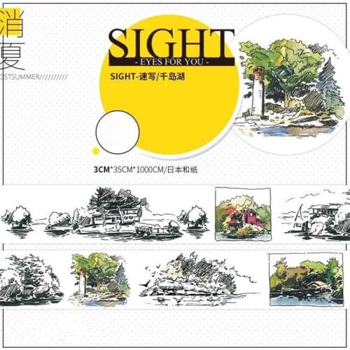 Thousand-islet Lake Washi Tapes Bullet Journal Masking Tape Adhesive Tape DIY Scrapbooking Washi Stickers