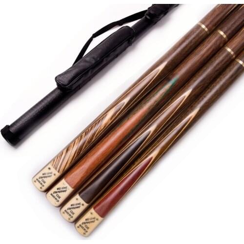 Xmlivet Free shipping 1pc 9.5mm Snooker Cue Sticks 3/4 Joint with four sides inlay+ 1pc snooker cue case set High quality
