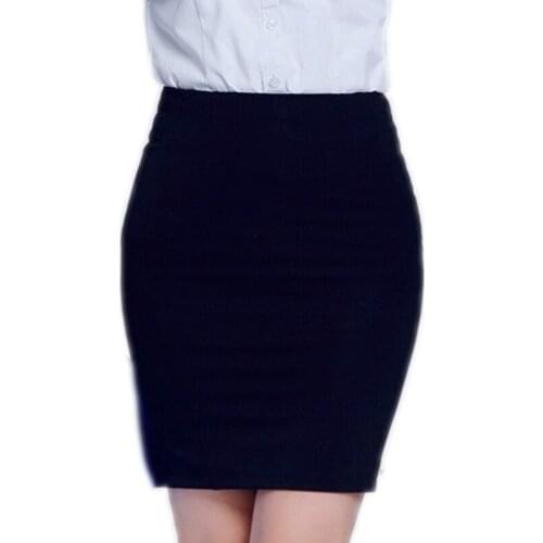 Addnew 2019 all-match waist skirt size elastic package hip skirts female occupation Women Office Formal Pencil Casual Sexy Slim