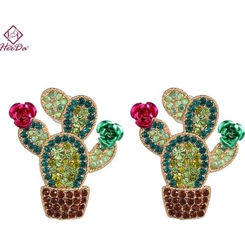 Girls 2019 New Unique Lifelike Plant Stud Earrings Women Cute Fun Cactus Earring Fashion Personality Jewelry Accessories Femme
