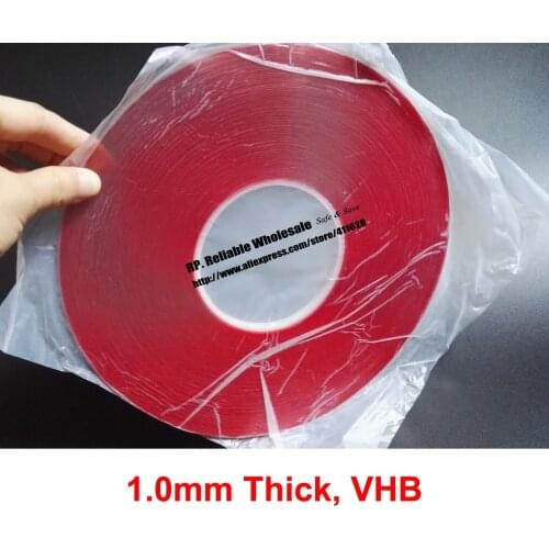 1.0mm Thick, (5mm~40mm wide Choose*33 meters) Clear Foam Two Sides Acrylic Glue Adhesive Tape, VHB Tape for Car Gasket Glass