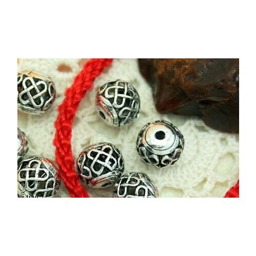 11mm 10pcs/lot Tibetan Silver bead for bracelet Decorative Metal DIY Jewelry Alloy accessories ds34s