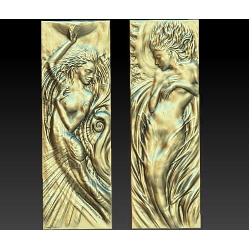 2pcs STL Model nude girl for CNC Router 3D Printer decor women panel 3d STL relief models for CNC, Artcam, Aspire, Decors
