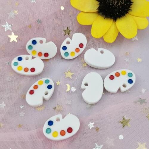 20pcs Mini Palette Earring Resin Charms Pendant Charms for Woman Girls Cartoon Jewelry Findings DIY Wholesale 17*24mm