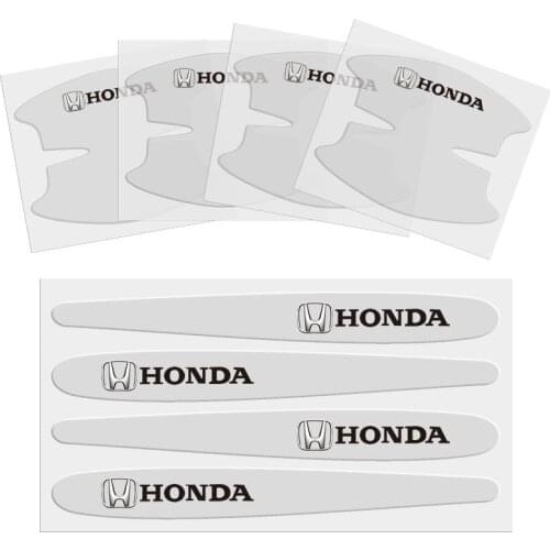 4Pcs Invisible Car Door Bowl Handle Protector Stickers For Honda Civci CRV Accord Mugen Prelude FIT City CRZ CRX Jazz HRV Pilot