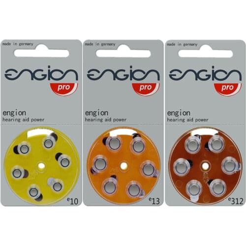 60 PCS ENGION Zinc Air Hearing Aid Batteries A312 312A ZA312 E312 S312 PR41. A10 10A E10 PR70.13A A13 13A S13 P13 PR48 Battery