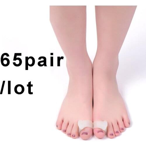 65 Pair Silicone Gel Hallux Valgus Single Ring Toe Separator Stretcher SEBS Material Toe Straightener Bunion Corrector Protector