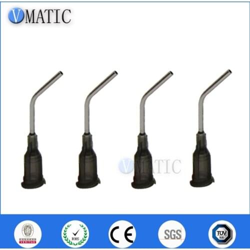 Free Shipping 16G Grey 0.5'' Length 45 Degree Bend Bent Dispensing Blunt End Stainless Steel Needle Tips 1/2 Inch