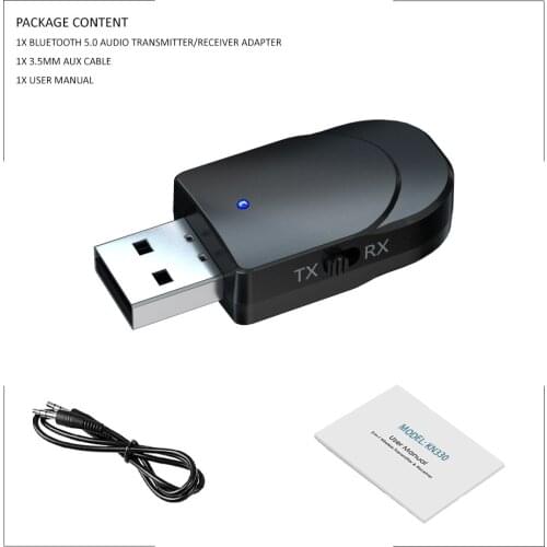 Bluetooth 5.0 Audio Receiver Transmitter 3 IN 1 Mini 3.5mm Jack AUX USB Stereo Music Wireless Adapter for TV Car PC Headphones