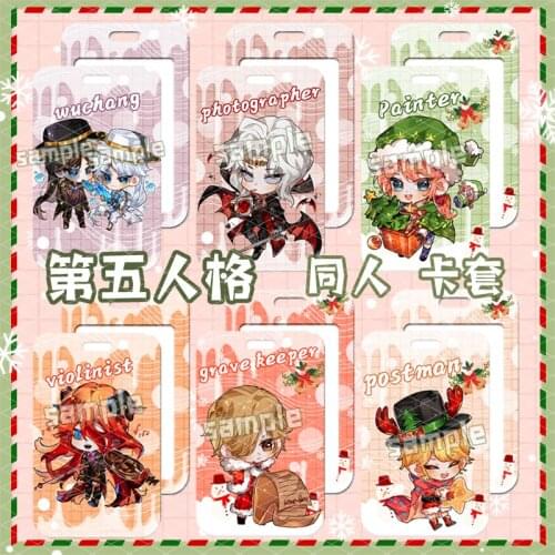 Game Identity V Aesop Carl Violinist Sculptor Joseph Cartoon Figure Cosplay Pendant ID Bus Card Holder Keychain Card Case Cover