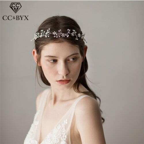CC Wedding Jewlry Hairbands Headbands Snowflake Shape Engagement Hair Accessories For Bridal Plastic 100% Handmade Beads O359