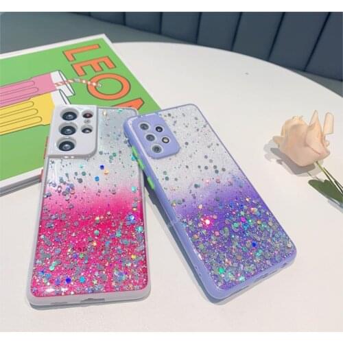 Bling Glitter Star Case For Samsung Galaxy F62 M62 A32 A52 A72 A12 S21 FE S21 Ultra a51 a71 4g Note 20 a50 a70 a12 a32 s20 Cover