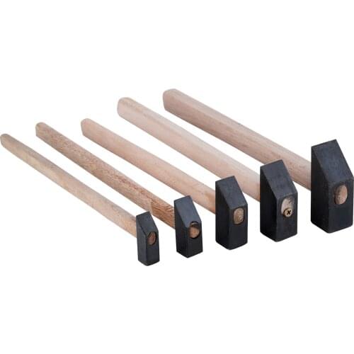DZQ 5pcs Square Riveting Hammer with Wooden Handle Machinist Blacksmith Engineers Working Tool