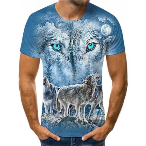 Lovers Wolf Printed T shirts Men 3D T-Shirts Drop Ship Top Tee Short Sleeve Camiseta Round Neck Tshirt Fashion Casual Brand