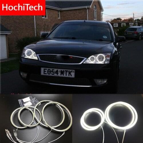 HochiTech For FORD Mondeo MK3 2001-2007 Ultra bright SMD white LED angel eyes 2600LM 12V halo ring kit daytime running light DRL
