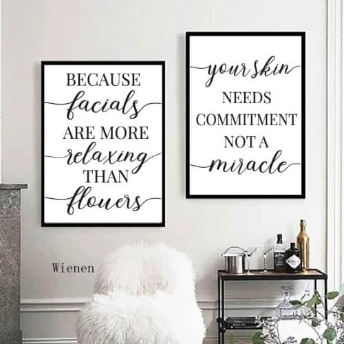 Facials Quotes Posters and Prints Decor Picture Esthetician Gift Wall Art Canvas Painting Pictures Beauty Salon Bathroom Decor