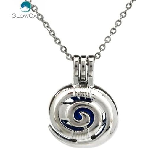 K699 Silver Alloy lovely sea snail rotate Beads Cage Aroma Essential Oil Diffuser Locket