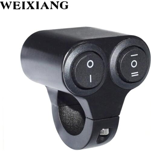 22mm Aluminum ON OFF ON Motorcycle ATV Handlebar Control Switch Button Motorbike Headlight Hazard Brake Fog Light Switches