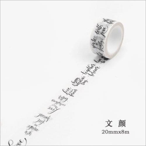 20mm Vintage love letter romantic text Gothic Age decoration planner washi tape DIY Diary Scrapbooking Masking Tape escolar